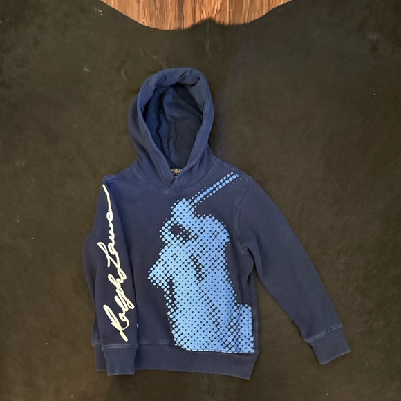 Ralph Lauren Other - Polo by Ralph Lauren Navy Hoodie with Light Blue Graphic